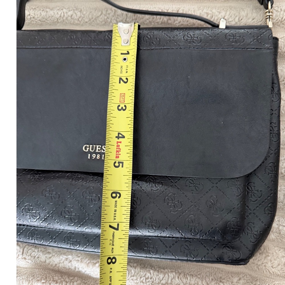 Guess 1981 Black Monogram Embossed Crossbody Bag … - image 8